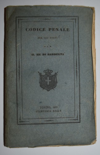 Codice penale ediz 1839 - penale, ediz.