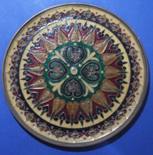 Piatto tondo smaltato bronzo