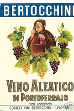 Etichetta Vino Aleatico di Portoferraio Bertocchini.