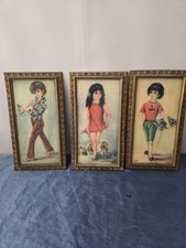 Lotto 3 Quadretti Immagini Bambol Anni 50 60 Vintage Modernariato 