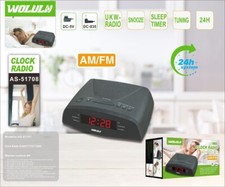 x WOLULU AS-51708 Radiosveglia AM/FM con Snooze Timer Sonno Display 24h