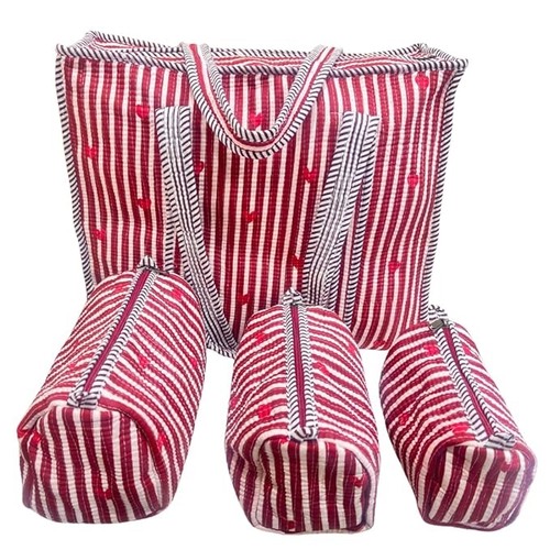 Set tote bag cotone trapuntato
