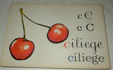 TAVOLA  C DI CILIEGE CM. 23,00 x 32,50 ALFABETIERE ILLUSTRATO ORIGINALE VINTAGE