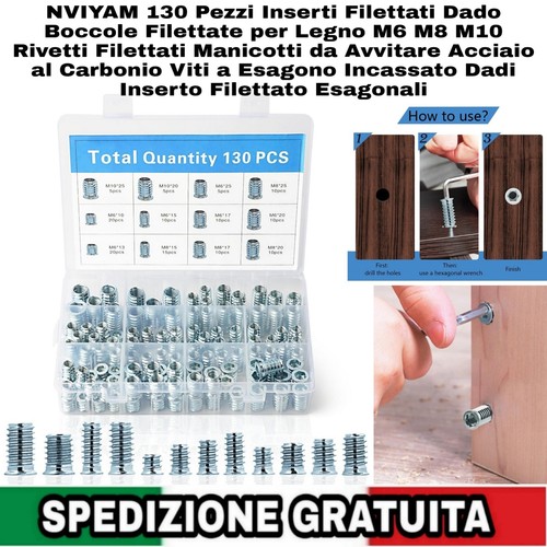 130 inserti filettati - 130, dado
