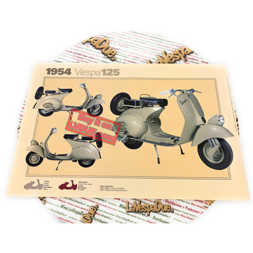 Poster vespa tecnica 125 vm2t - vespa,