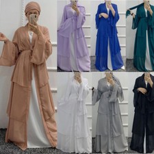 Maxi abito donna musulmano Dubai aperto Abaya chiffon cardigan abito caftano islamico