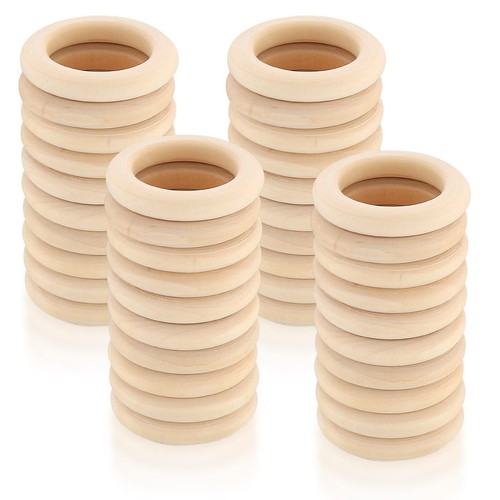 Anelli legno naturale 40pz - anelli, in
