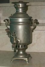 antico Samovar russo acciaio 5 litri fine 800 inizi 900 marchio frontale
