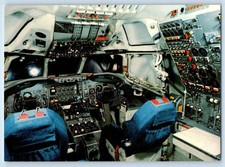 Cartolina Svizzera cabina di pilotaggio Einer DC 8 comandi di guida aerei anni '50