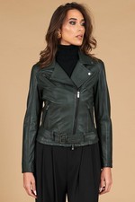 Chiodo Vera Pelle Verde Donna