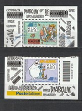 2009 COCCOBILL USATO + LUPO ALBERTO CODICE A BARRE NUOVO MNH  DA FOGLIETTO