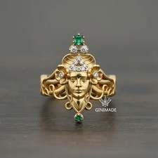 Anello Art Nouveau in oro con