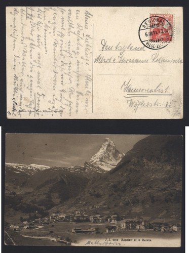 Cartolina zermatt 1911 - cartolina,