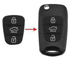 Chiave Cover Guscio Telecomando Gommino 3 Tasti Logo x HYUNDAI i20 i30 ix20 ix35