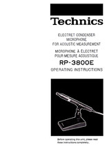TECHNICS RP-3800E FOR SH-8066 - USER INSTRUCTIONS OWNER'S MANUAL - EN FR DE