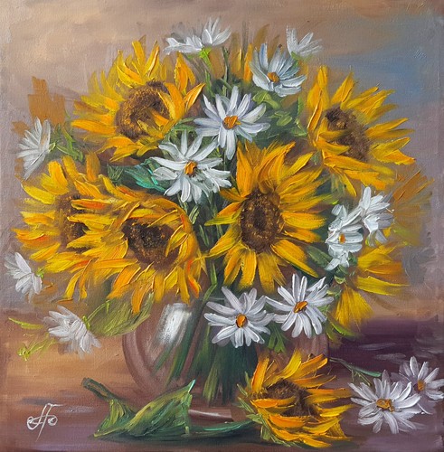 Girasoli margherite dipinto
