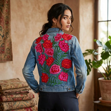Giacca di jeans ricamata