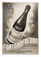 Pubblicita' Fontanafredda Barolo Alba Piemonte Old Advertising Werbung 1943 (R4)