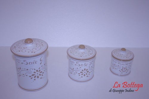 Tris barattoli ceramica - in,
