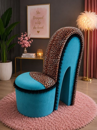 Sedia stiletto turchese di - a,