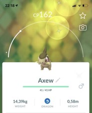Shiny Axew Pokemon Gen5 Go