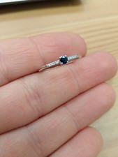 anello oro bianco Zaffiro