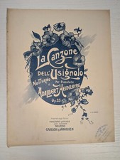 Spartito Antico La Canzone dell'Usignolo A Heidelberg Op 25 Milano Carisch