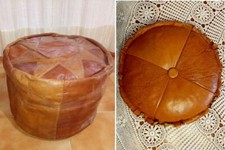 Pouf, cuscino e altro in vera pelle vintage, usati, vendita singola