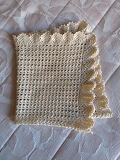 COPERTINA DA CARROZZINA O CULLA  ALL'UNCINETTO IN COTONE ECRU  FATTO A MANO