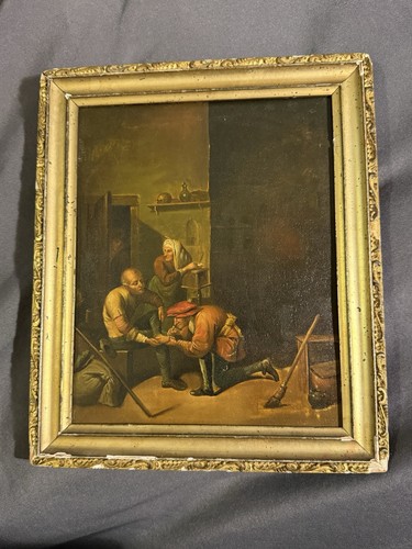 Antico dipinto olio - , su