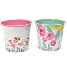Vaso in latta decorato colori