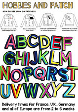 patch lettera alfabeto multicolore lettere toppa termoadesiva iron on arcobaleno