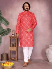 Uomo Kurta Set Pigiama Indiano