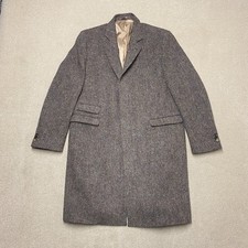 Walker Slater Harris tweed Nathan soprabito uomo 46R marrone pura lana lungo