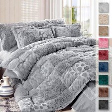 Trapunta Piumone Soffy velluto e ecopelliccia Cuori Matrimoniale Y259