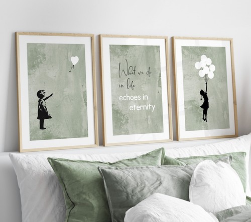 Set poster banksy - set, cuore