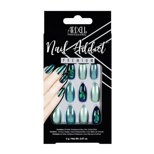 Unghie finte verdi - , glitter