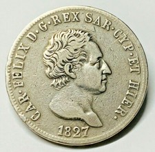 5 LIRE 1827 - GENOVA - ITALIA