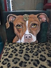 Custom hand painted wooden urn