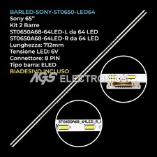 KIT 2 BARRE STRIP 64 LED TV