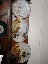 Set 3 Piatti Vintage in Ceramica Dipinti a Mano – Italia – Firmati Fuina G.