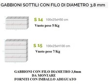 GABBIONI METTALICI filo 3.8mm