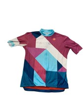 Castelli Maglia Ciclismo Uomo Rosa Blu Geometrica Grande Aero Race Fit