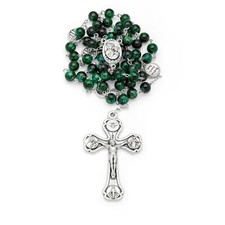 Collana preghiera cattolica perle rosario vetro verde buona salute del Vaticano