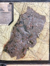 Antica Carta Rilievo IN Legno