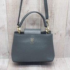 Borsa a tracolla Vera Pelle vera pelle grigio antracite manico superiore Made in Italy