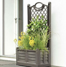 Bama Fioriera Con Spalliera Separè In Resina Colore Ferro Battuto, 80x42,5x150cm