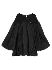 Pinko abito bambina in tulle e tessuto ottman nero