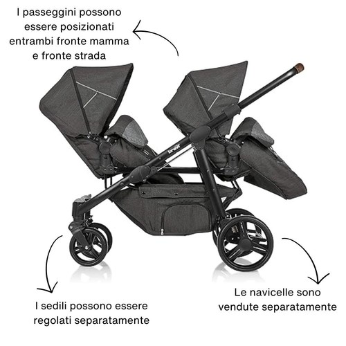 Passeggino gemellare brevi - gemellare,