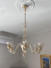 Lampadario 6 bracci in vetro